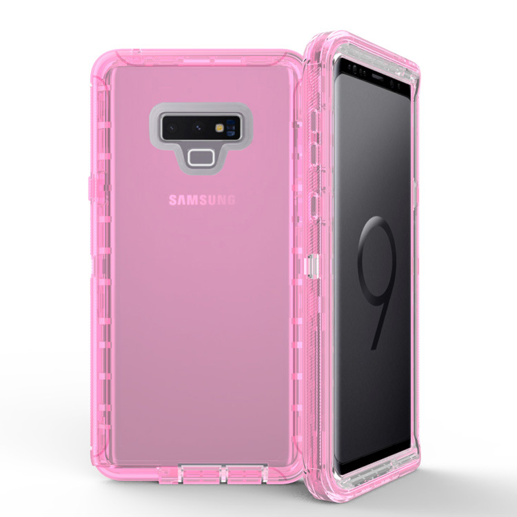 Galaxy Note 9 Transparent Clear Armor Robot Case (Pink)